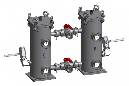 Low-pressure two-chamber reverse filter